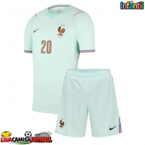 Camisa de Futebol França Desire Doue #20 Equipamento Secundário Infantil Mundo 2026 Manga Curta (+ Calças curtas)